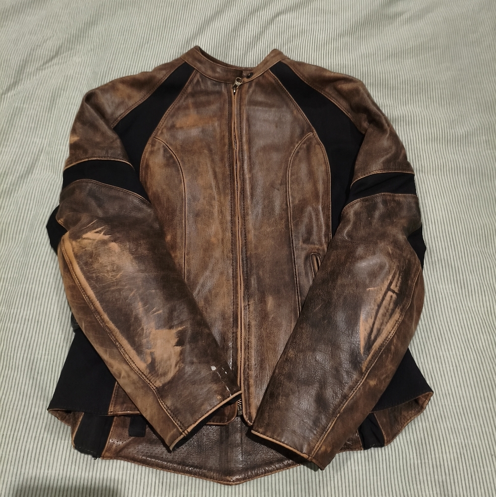 Joe Rocket Brown and Black Leather Jacket